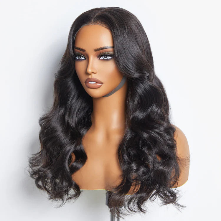 24 Inches 5"x5" Body Wave Glueless #1B Lace Closure Wig-100% Human Hair