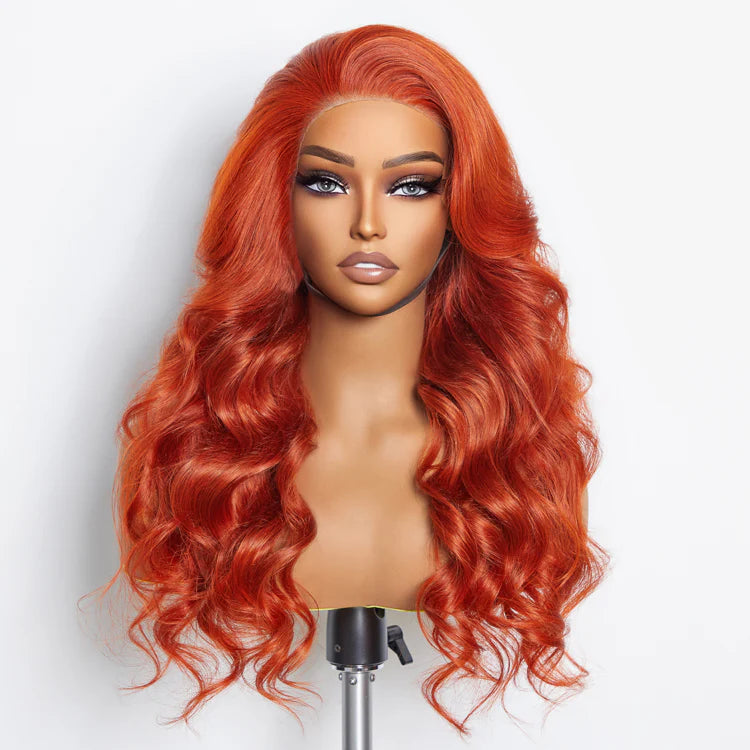 24 Inches 13"x4" Body Wave Glueless #Orange Lace Frontal Wig