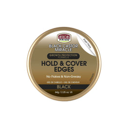 African Pride Black Castor Miracle Hold Cover Edges Black 2.25 Oz