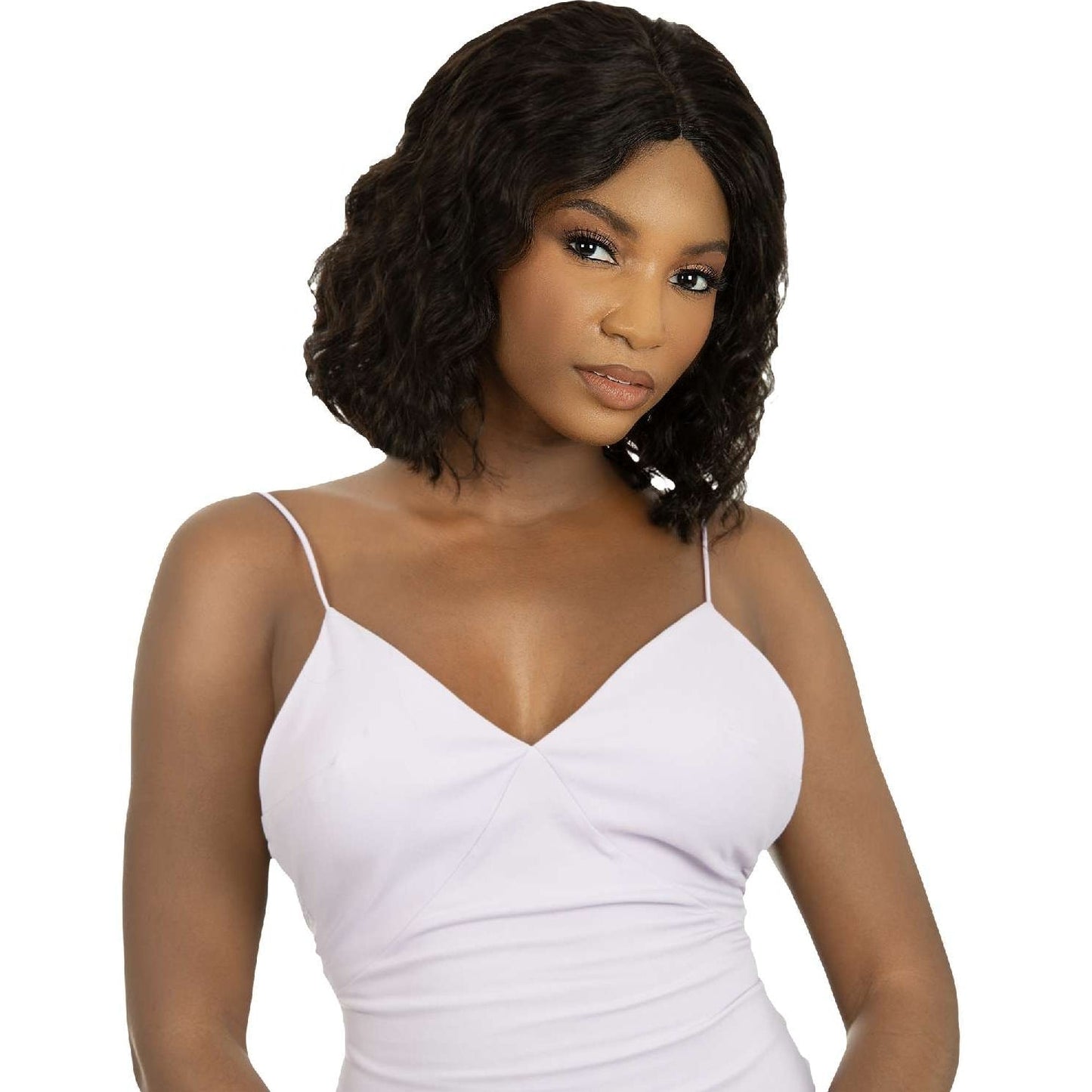 Bare Beauty - Human Hair Wig With 13 Inch X 4 Inch Free Part Hand-Tied Lace Front Wig Loose Wave - #Natural Color
