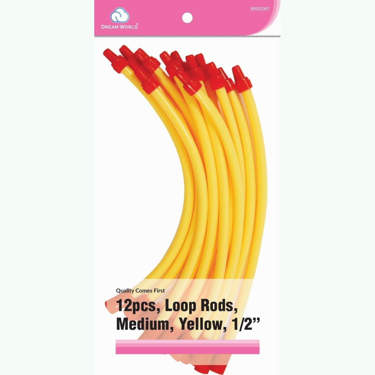 Brittny Loop Rods-Yellow 12 Count Medium