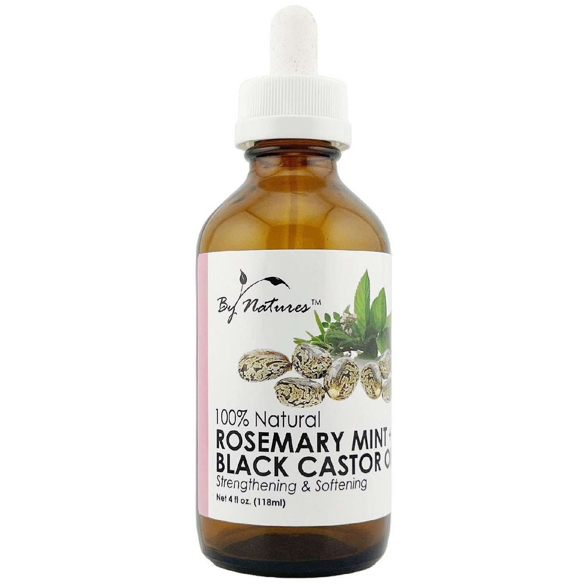 By Natures 100% Natural Rosemary Mint Black Castor Oil 4.0 Fl Oz