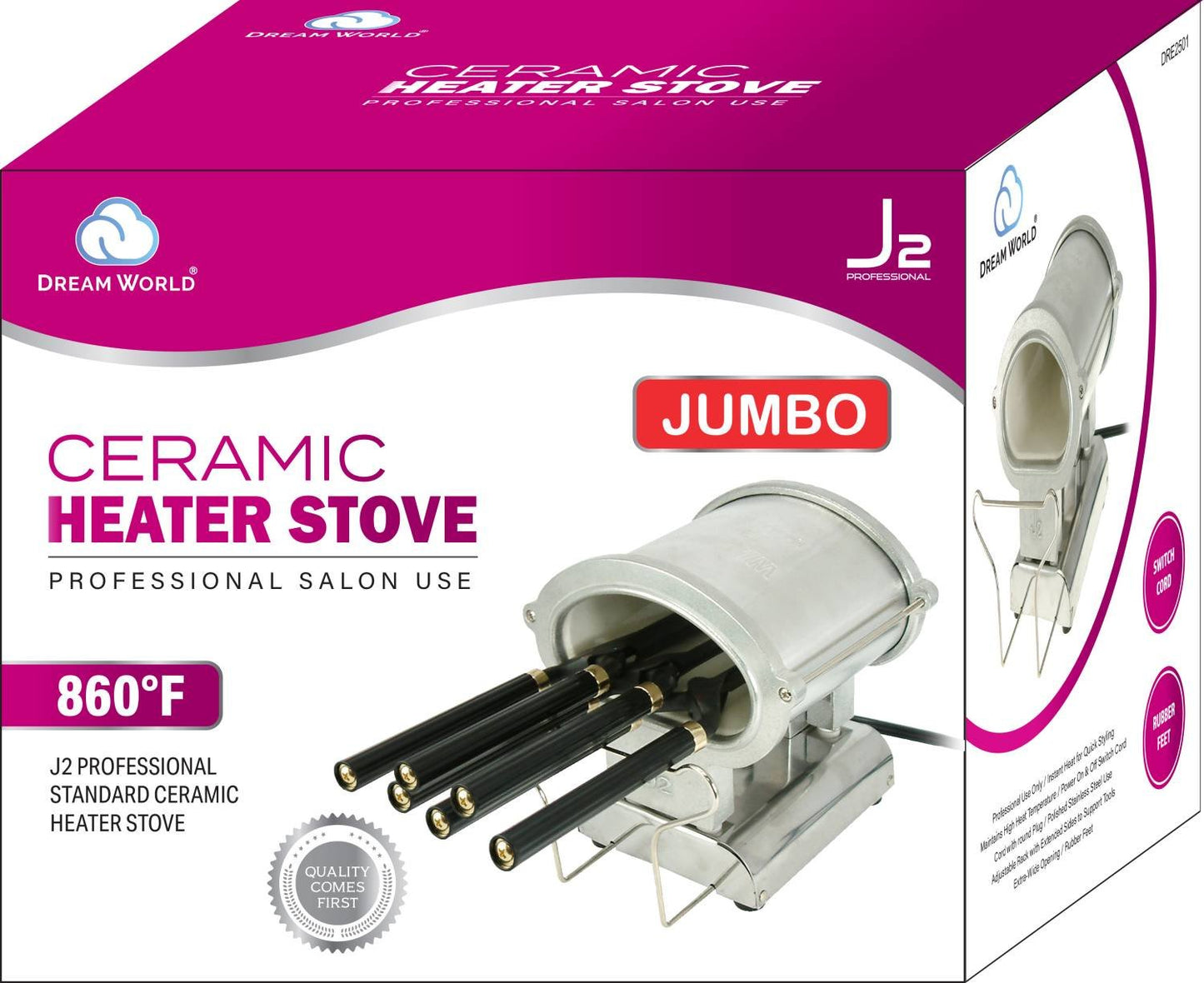 J2 HAIR TOOLS CERAMIC CURLING IRON WITH TEMPERATURE CONTROL 3/4