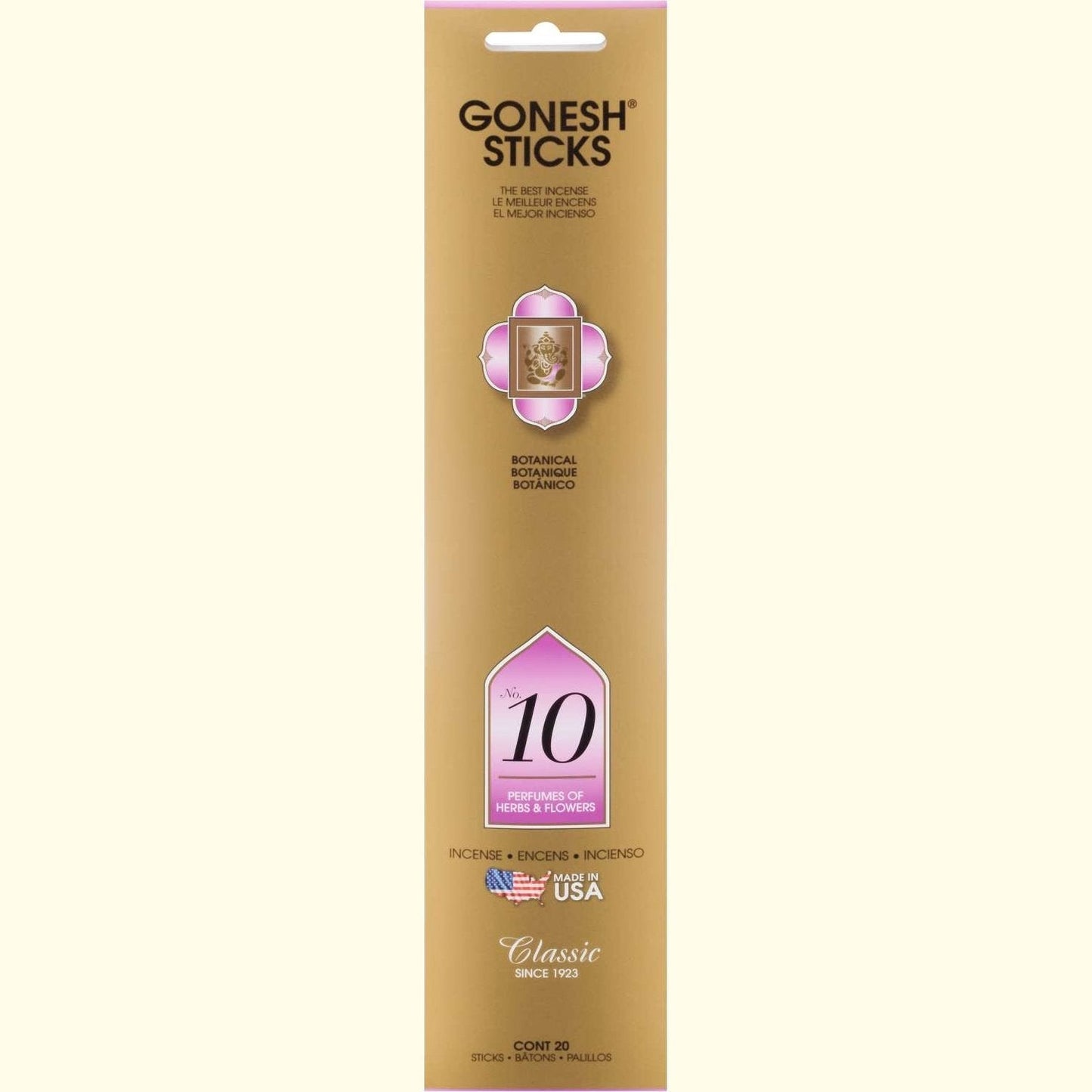 Gonesh Stick Classic 10 Herbs Flowers 20 Piece