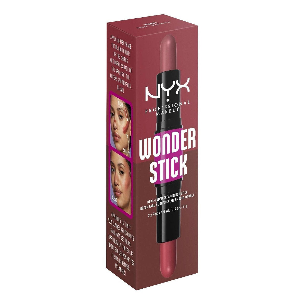 NYX Wonder Stick Cream Blush 03 - Coral And Deep Peach 0.28 Oz