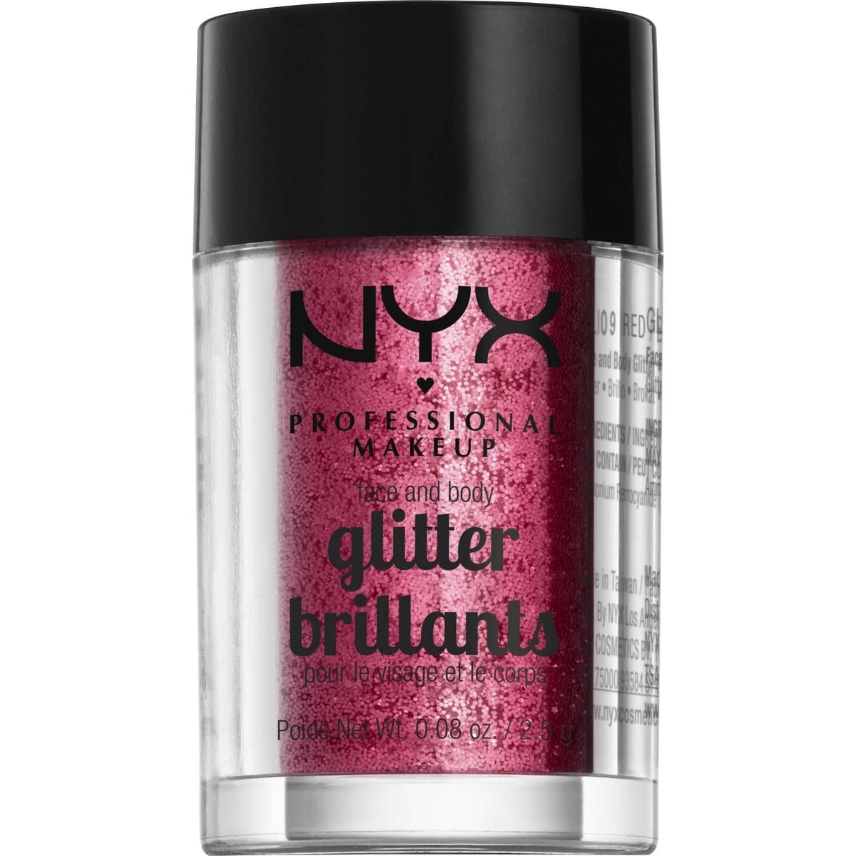 NYX Face And Body Glitter 09 - Red 0.08 Oz