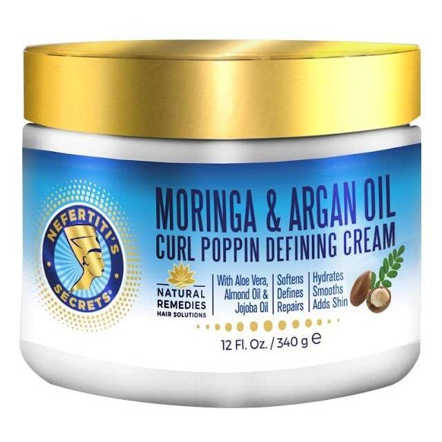 Nefertitis Secrets Moringa Argan Oil Curl Poppin Defining Cream 12 Oz