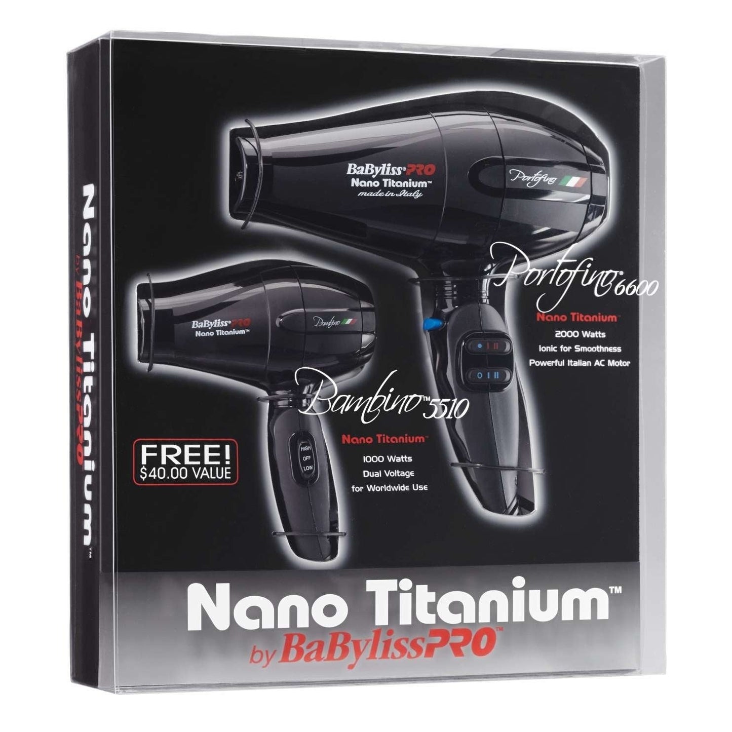 Babyliss Nano Titanium Dryer Prepack Portofino Bambino