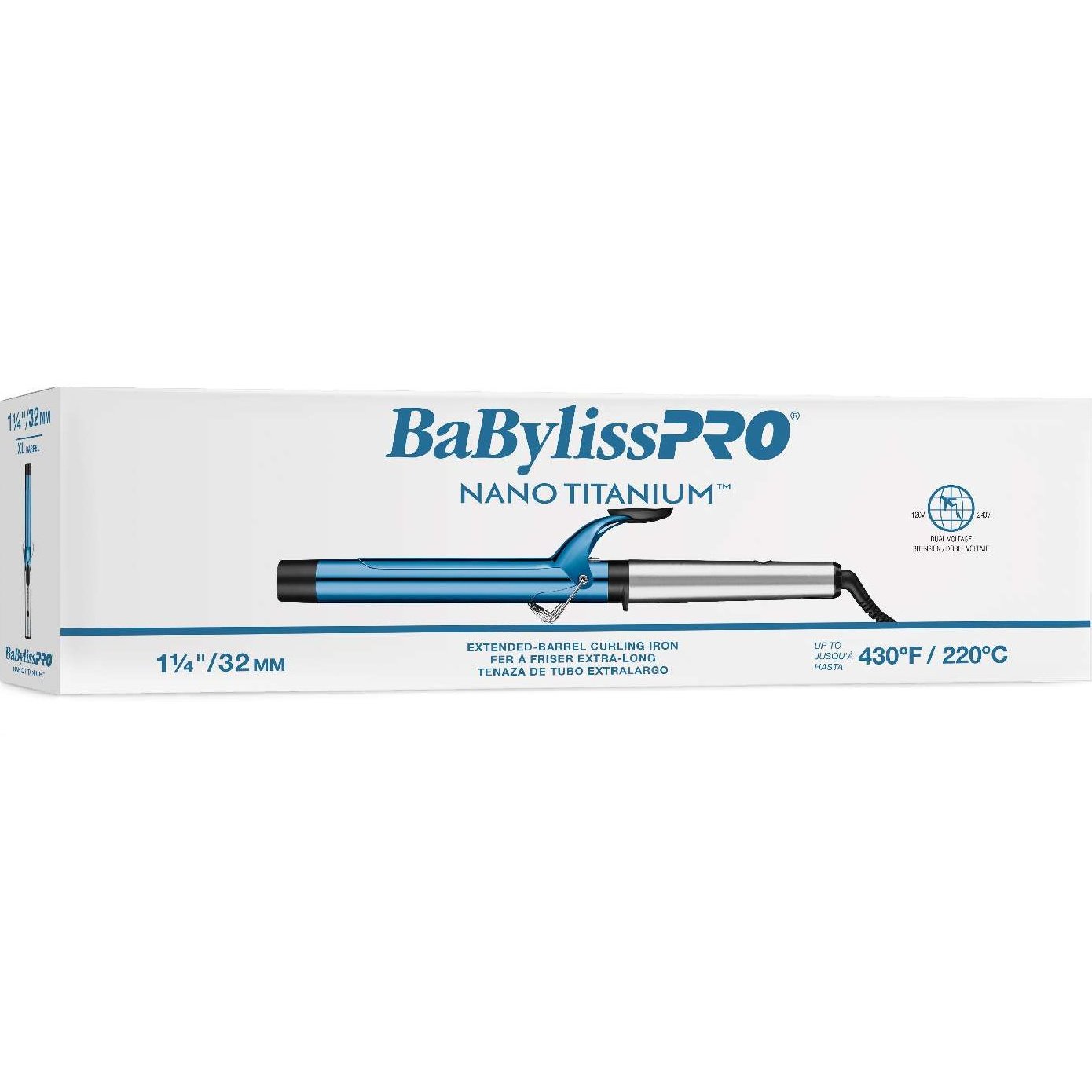 Babyliss Nano Titanium 1.25Inch Extended Barrel Curling Iron My Beauty Plug