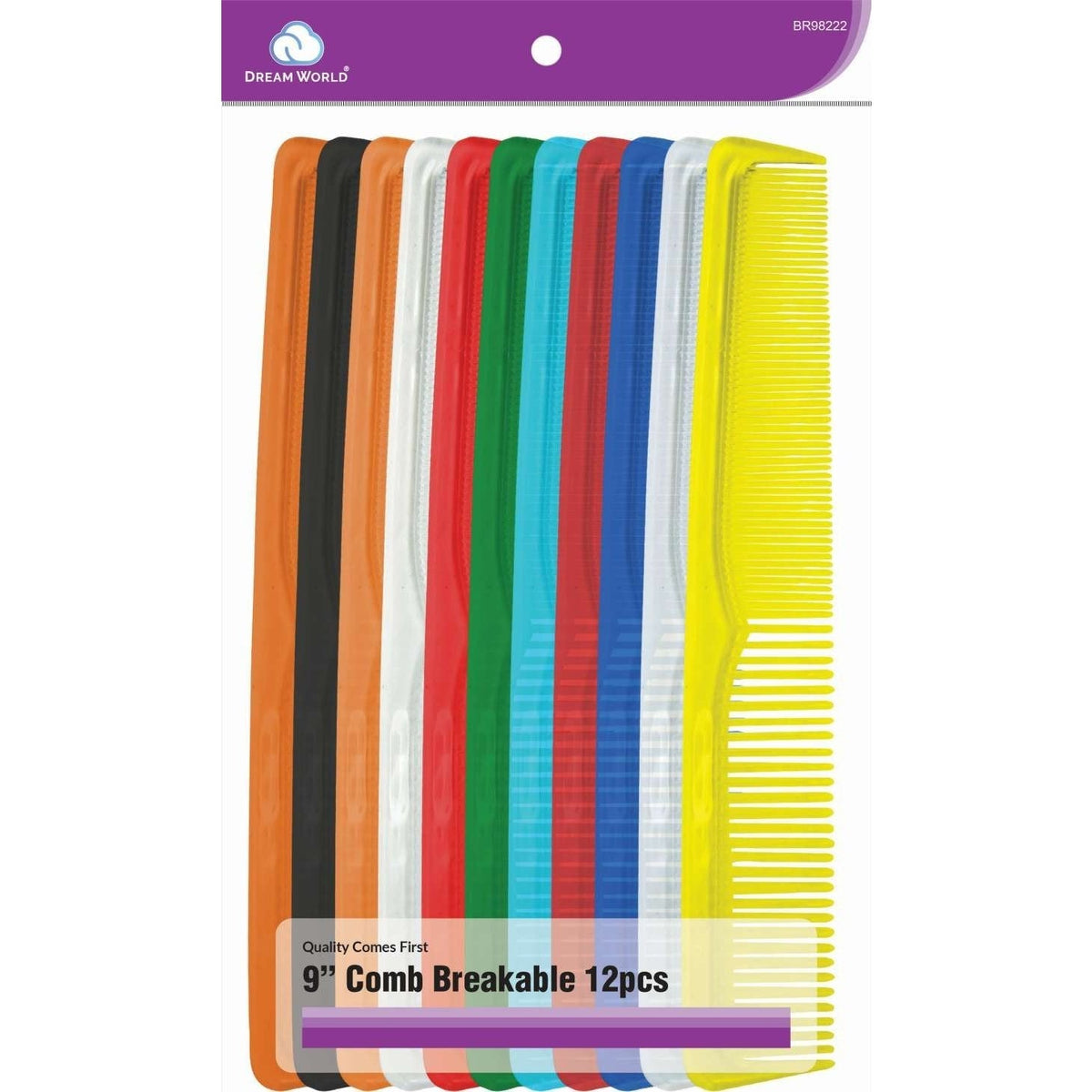 Brittny Bulk 9 Breakable Comb Assorted Clear Colors