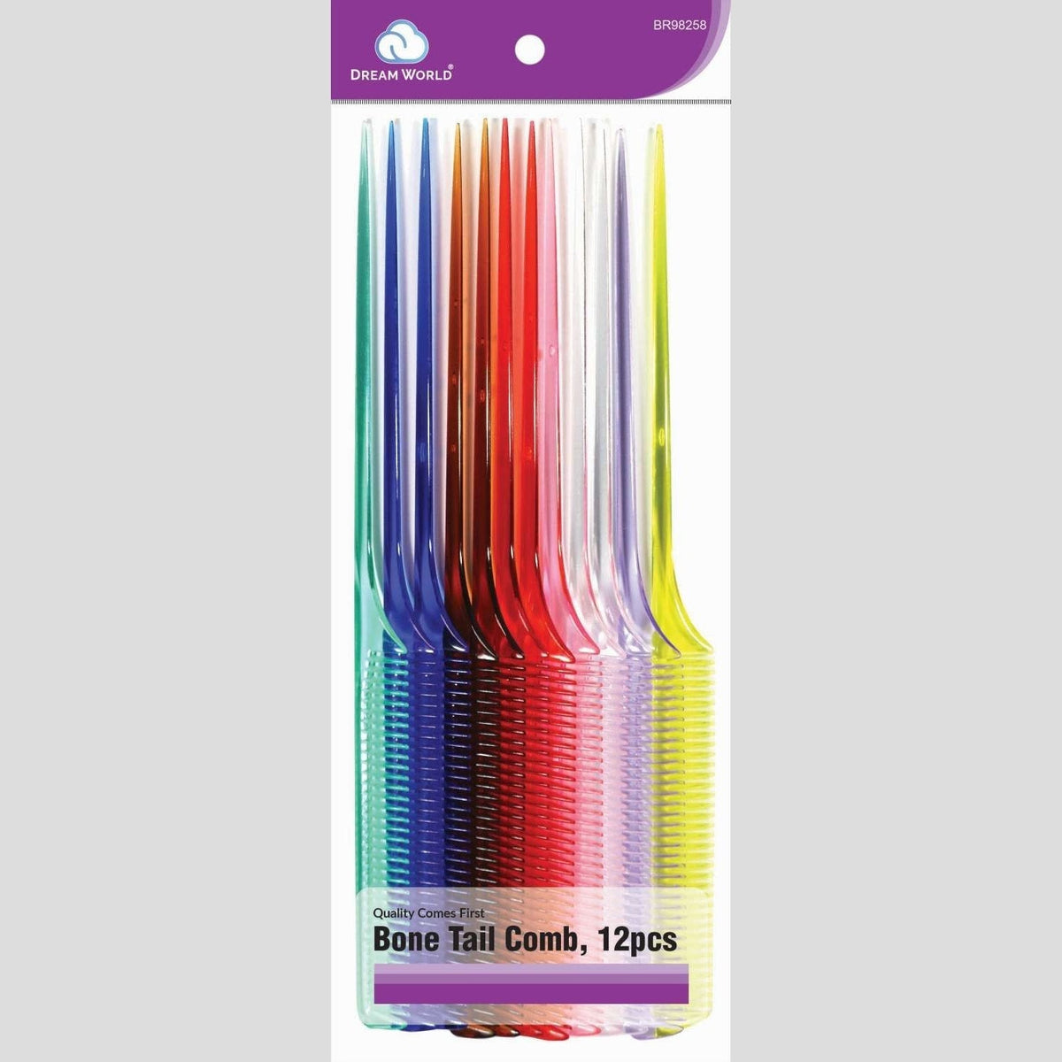 Brittny Bulk Bone Tail Comb Assorted Clear Colors