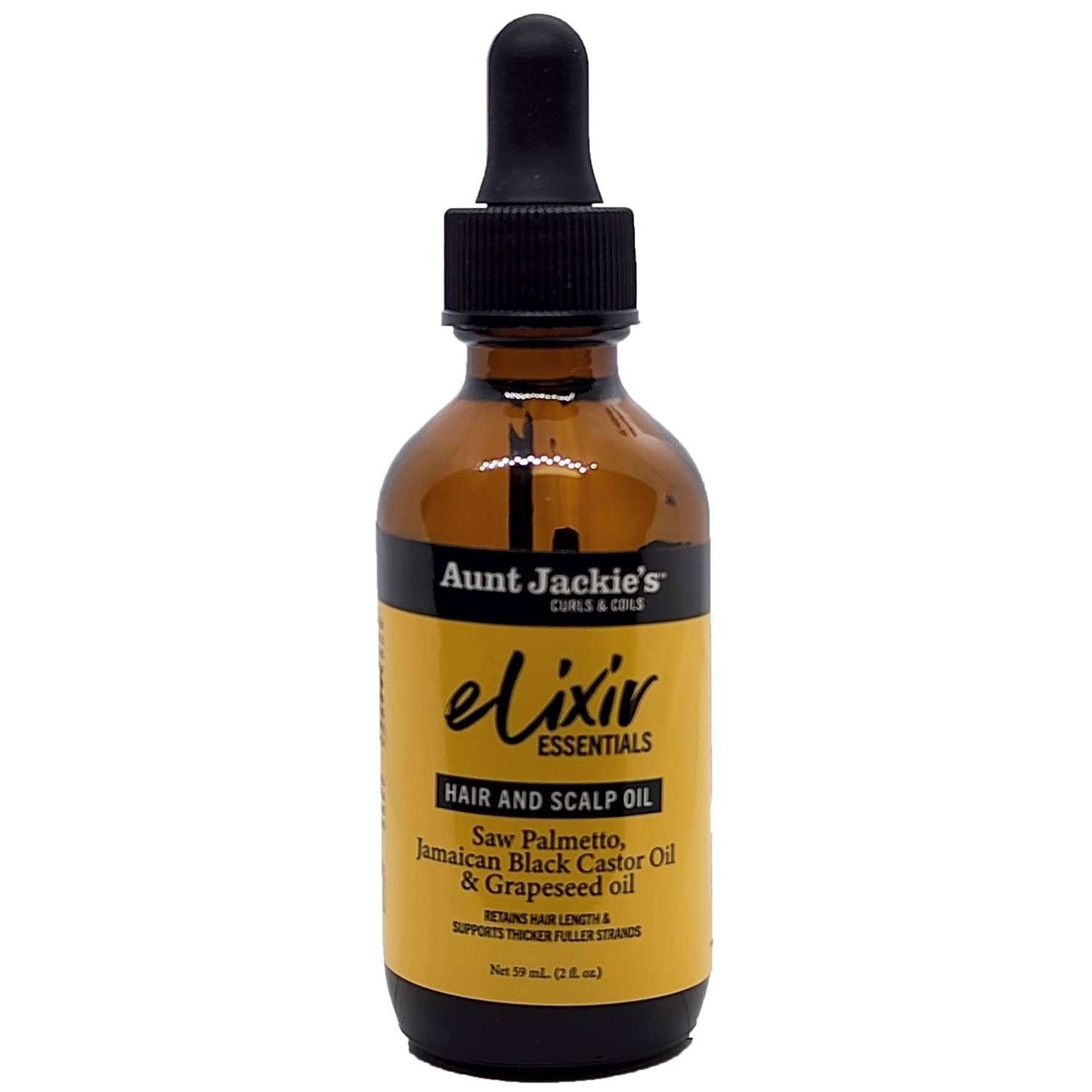 Aunt Jackies Elixir Hair And Scalp Oil Saw Palmetto Jamaican Black Castor Oil Grapeseed Oil