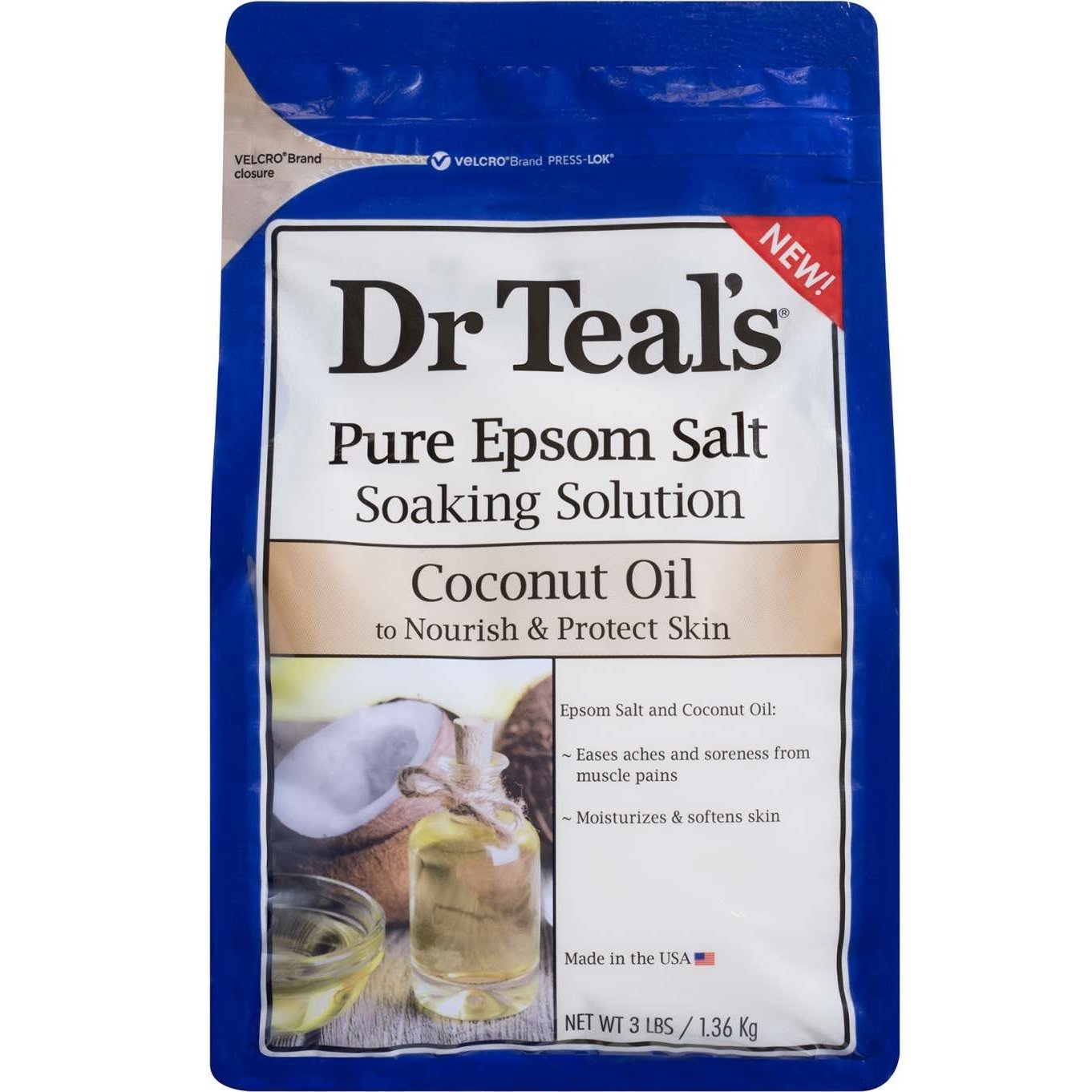Dr Teals Nourish Protect With Coconut Oil Pure Epsom Salt Soaking Solution