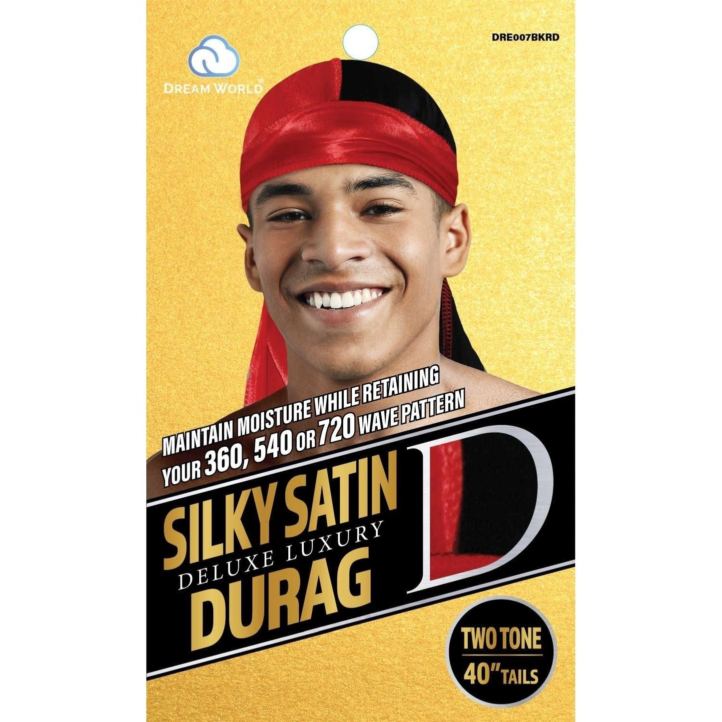 Dream Men Durag Smooth Thick Black Red