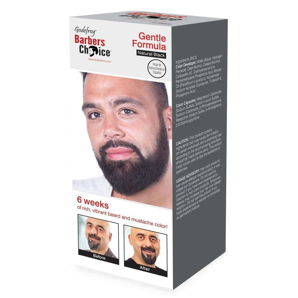 Barbers Choice Beard Mustache Color 3-Application Kit Natural Brown