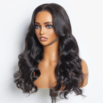 24 Inches 5"x5" Body Wave Glueless #1B Lace Closure Wig-100% Human Hair