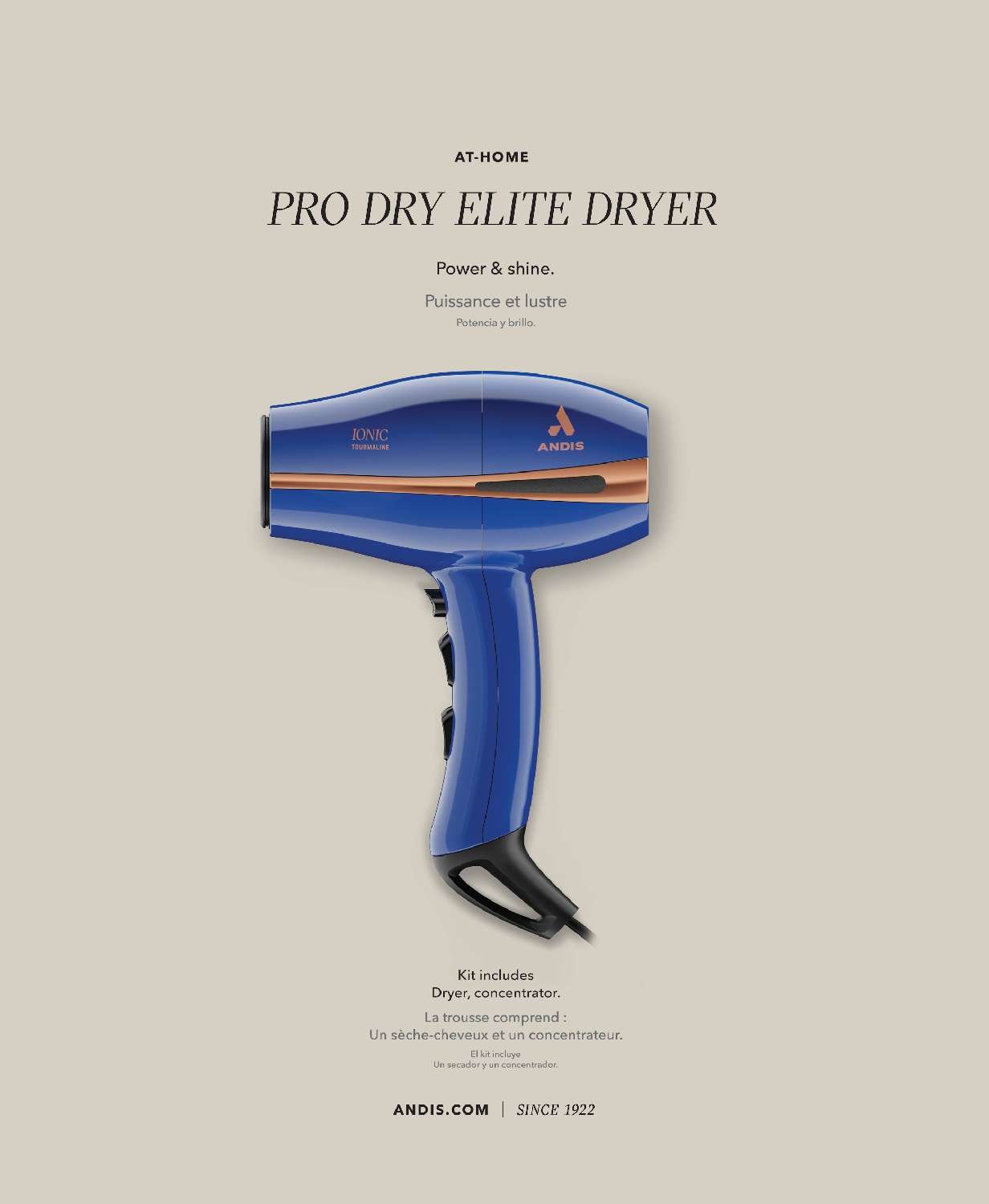 Andis At-Home Pro Dry Elite Dryer (Blue)
