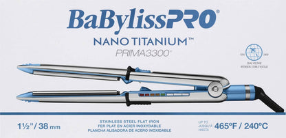 BABYLISSPRO NANO TITANIUM 1.5 INCH PRIMA STAINLESS STEEL FLAT IRON