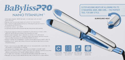 BABYLISSPRO NANO TITANIUM 1.5 INCH PRIMA STAINLESS STEEL FLAT IRON