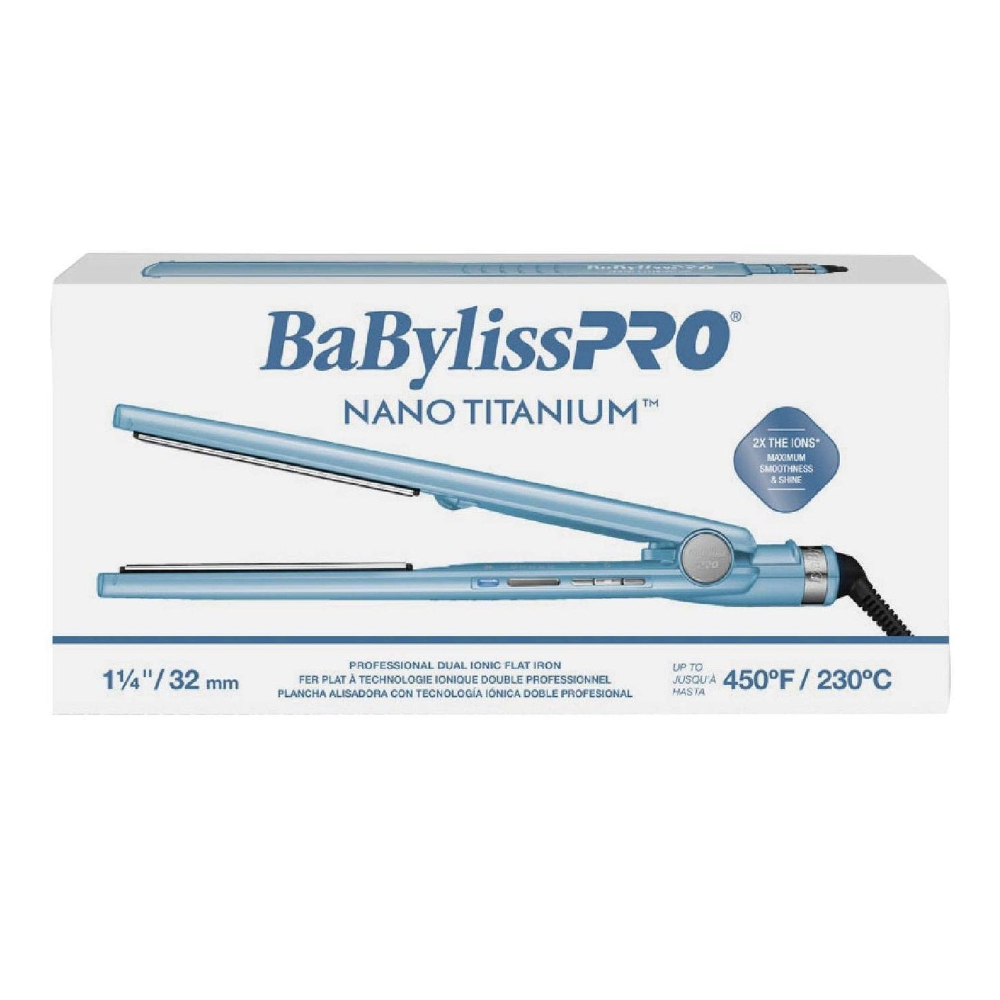 Babyliss Nano Titanium 1.25 Inch Custom Ionic Flat Iron 1.25In