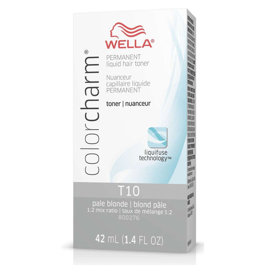 Wella Colorcharm Permanent Liquid Hair Toner T10 Pale Blonde 1.4 Fl Oz