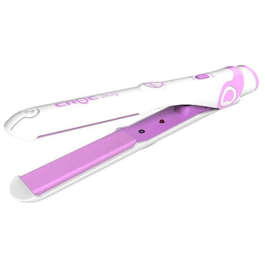 Croc Plug Detachable Mini Flat Iron White Pink