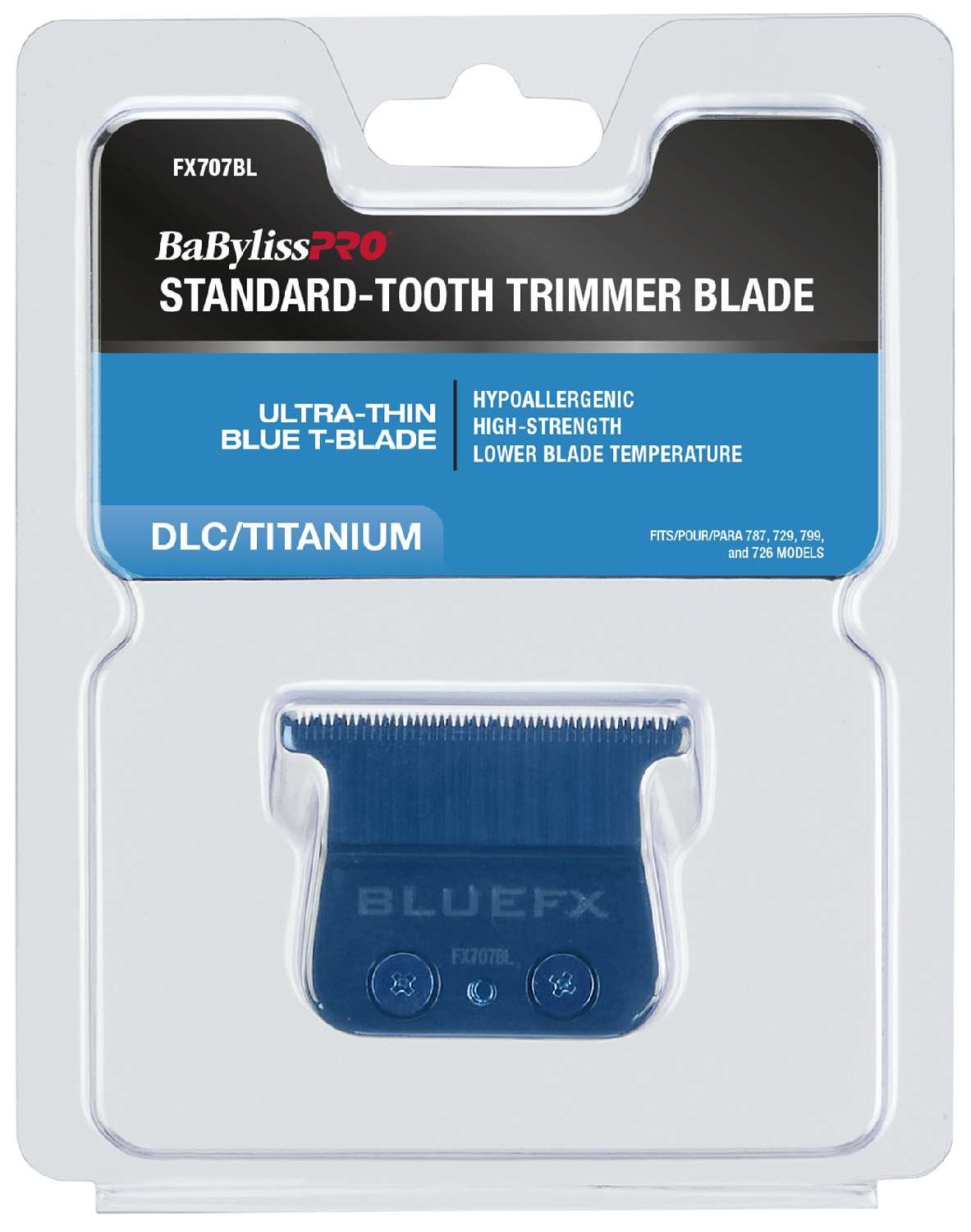 Babylisspro Standard Tooth Trimmer Blade Ultra Thin Blue T-Blade DLC/Titanium