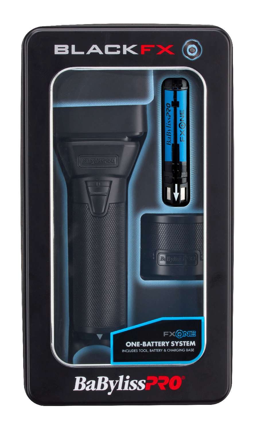 BABYLISSPRO BLACK FXONE ALL METAL INTERCHANGEABLE BATTERY FOIL SHAVER
