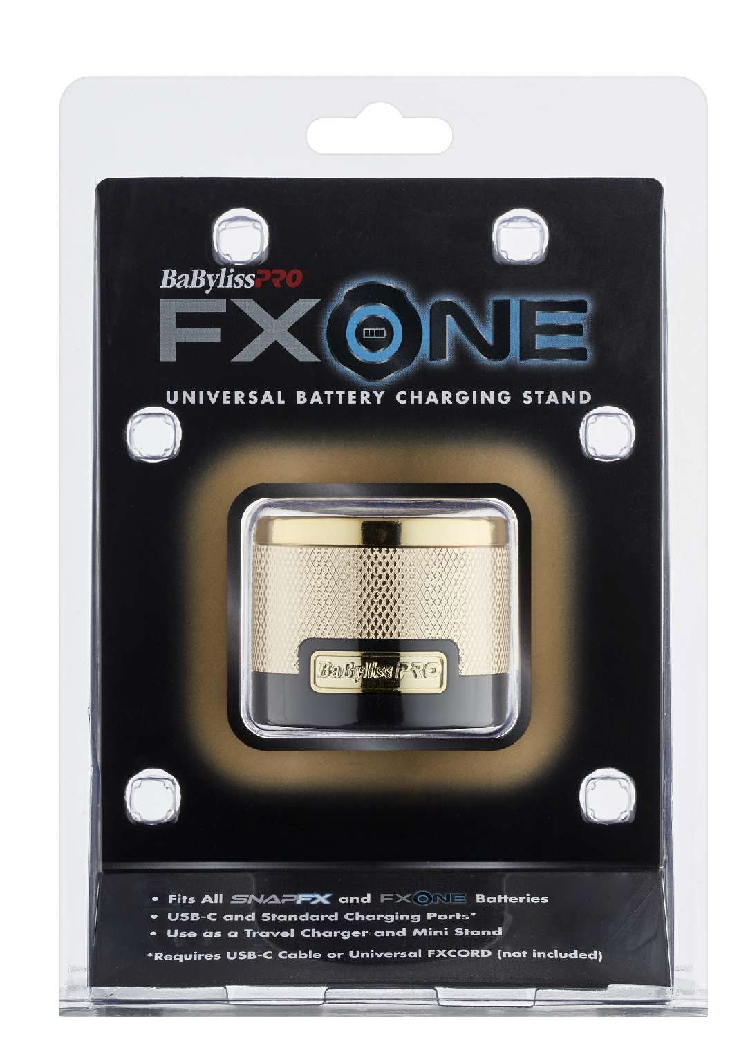 Babylisspro Fxone Universal Single Battery Charging Stand Gold/Black