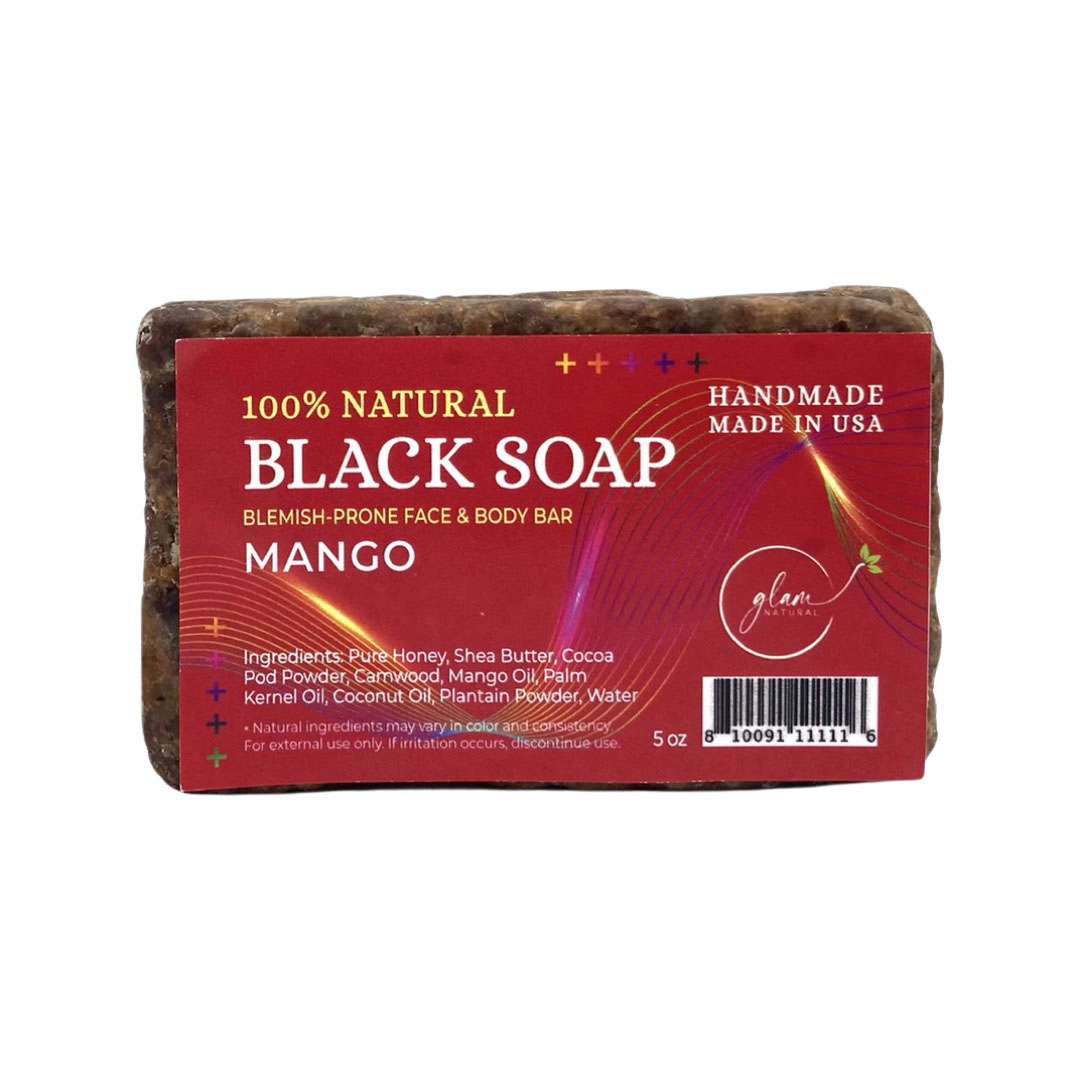 Glam Natural Black Soap Mango 5 Oz