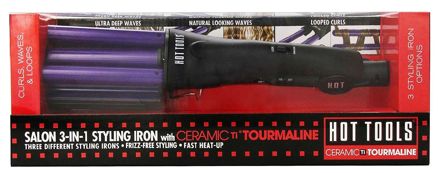 HOT TOOLS 3N1 STYLING IRON W/ CERAMIC TOURMALINE