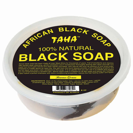 Taha Black Soap Lemon Grass Tub 8 Oz