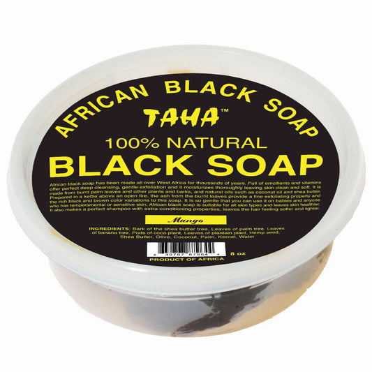 Taha Black Soap Mango Tub 8 Oz