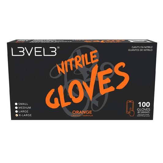 L3Vel3 Nitrile Gloves Orange X-Large 100 Piece