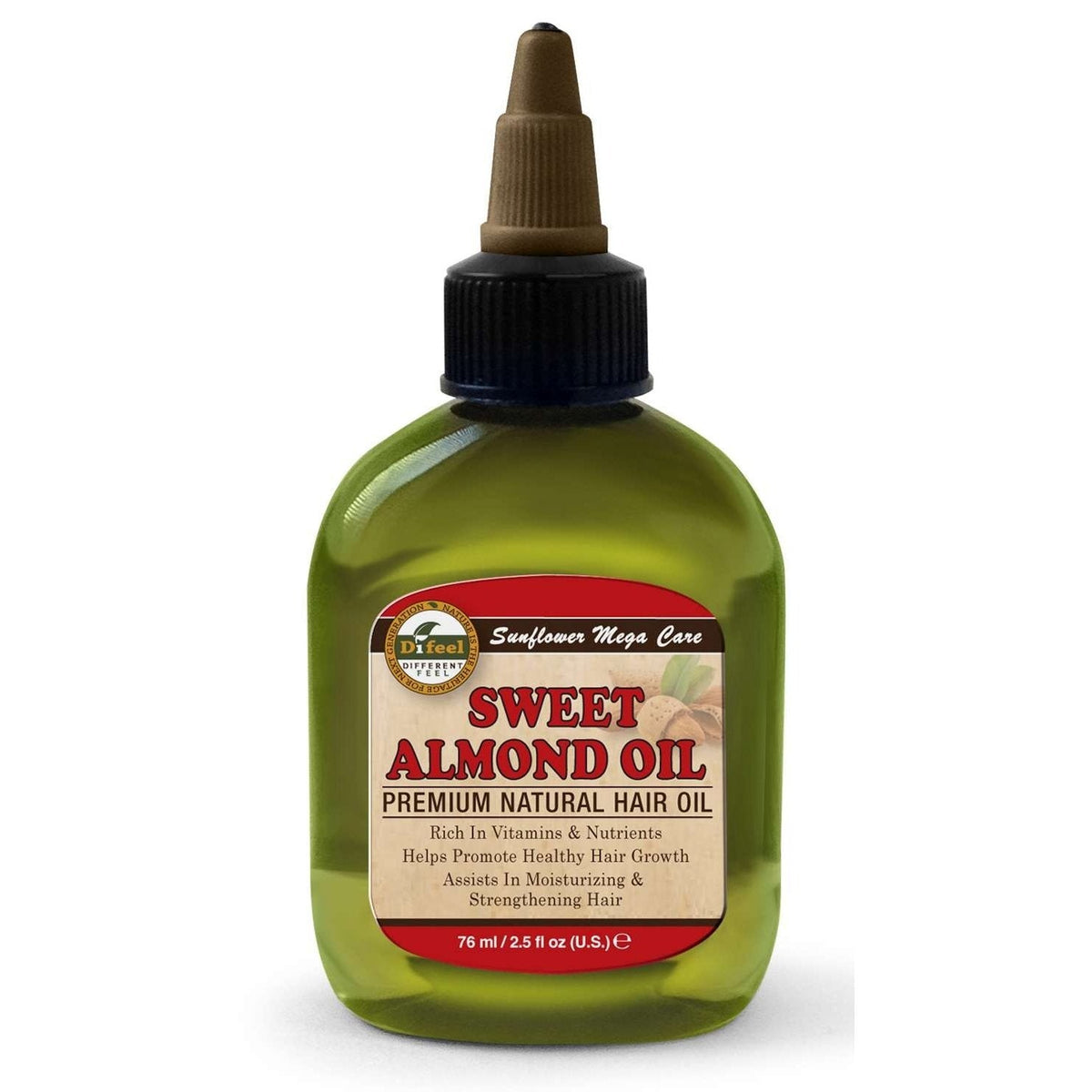 Difeel Premium Natural Hair Oil Sweet Almond 2.5 Oz