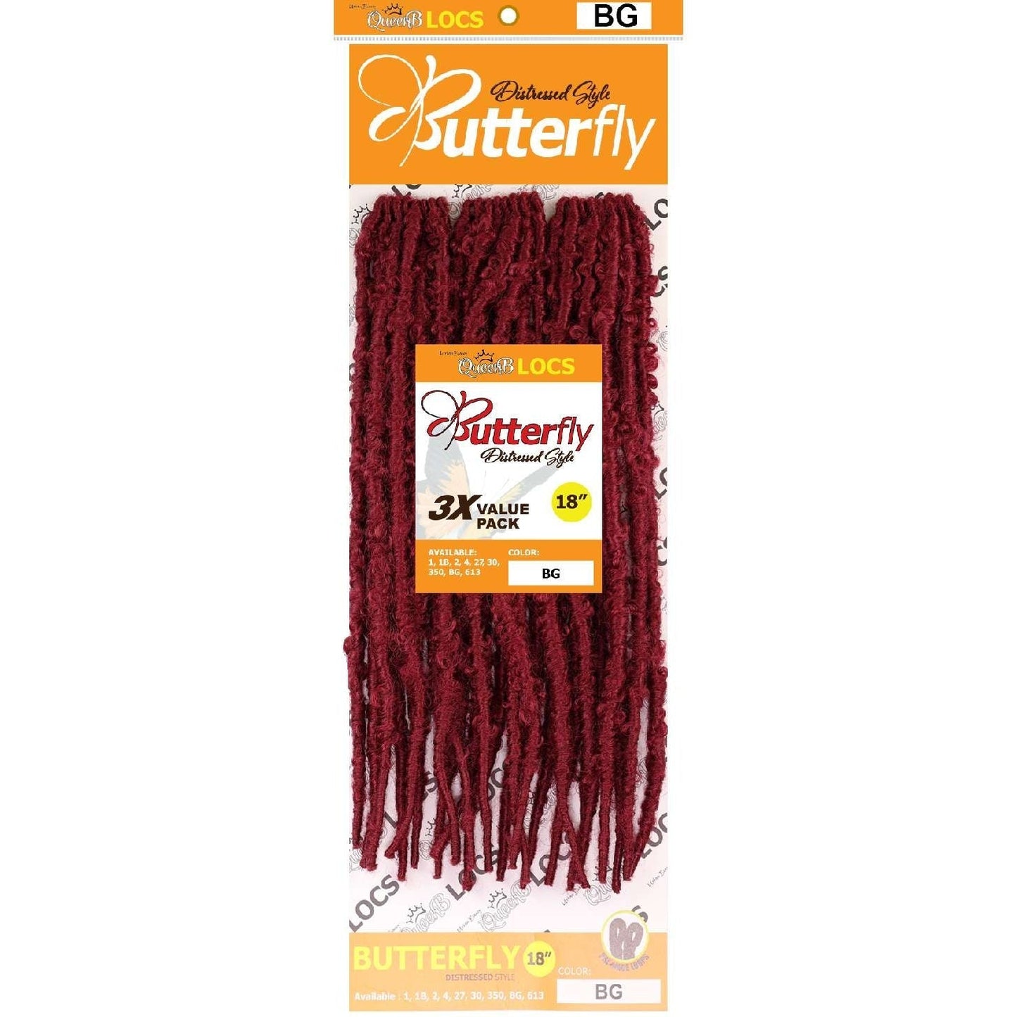 Synthetic Queen B 3X Butterfly Lcos 18Inch Color Burgundy