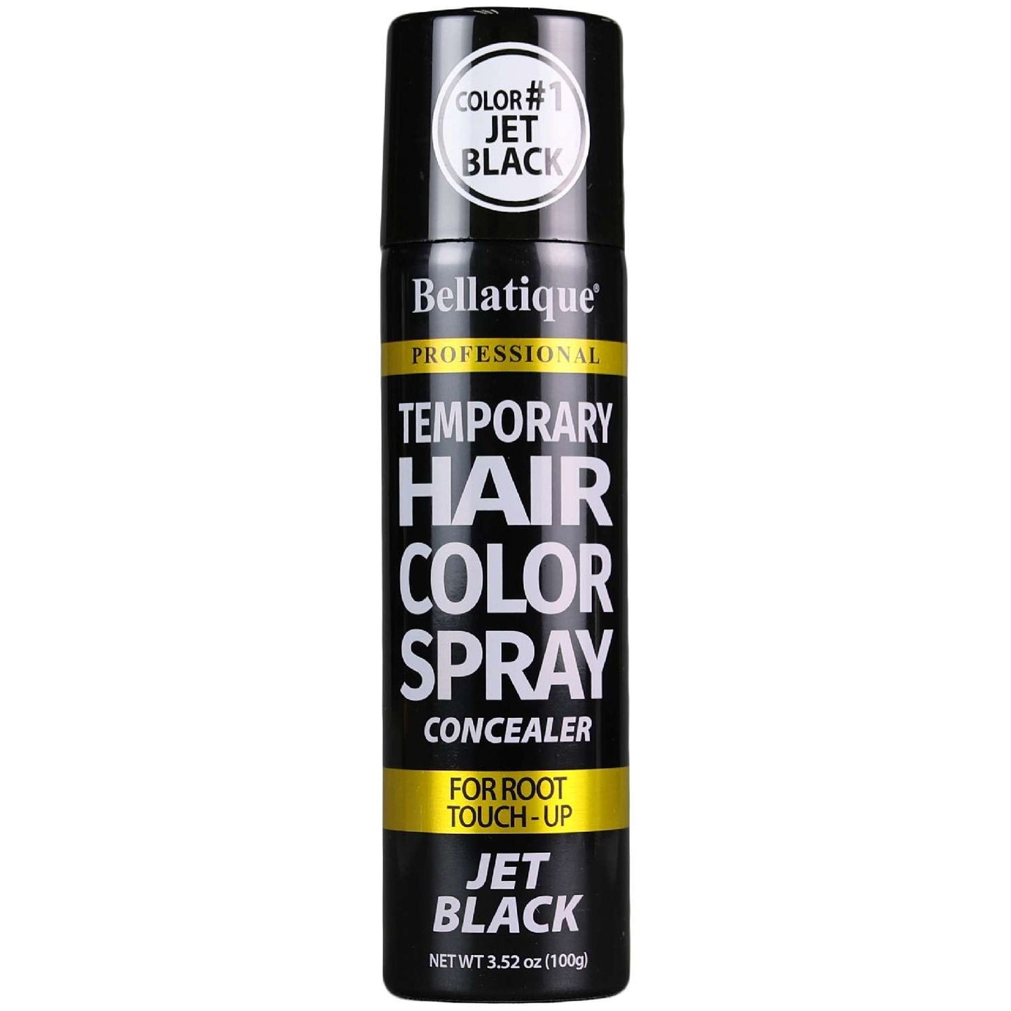 Bellatique #1 Jet Black Temporary Hair Color Spray 3.52 Oz