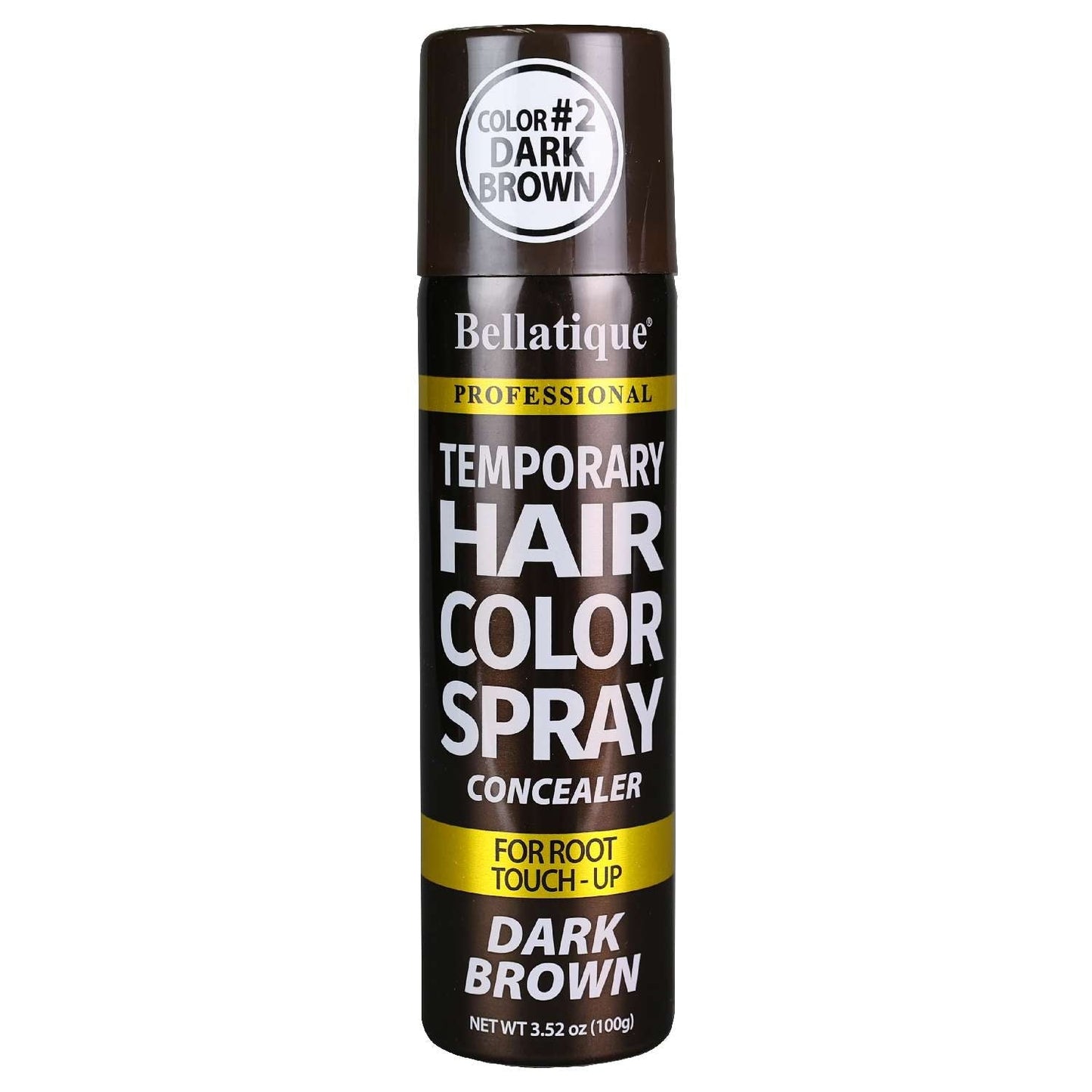 Bellatique #2 Dark Brown Temporary Hair Color Spray 3.52 Oz