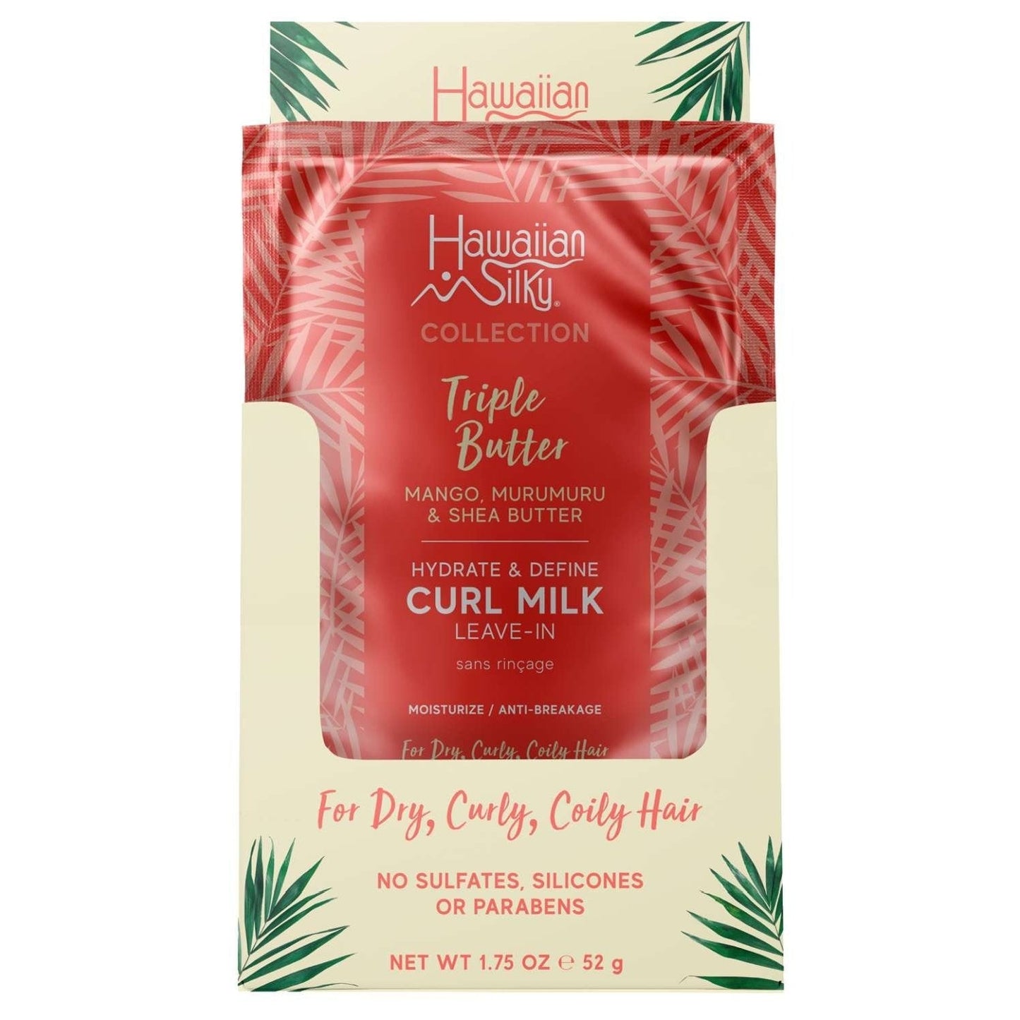 Hawaiian Silky Collection Triple Butter Hydrate  Define Curl Milk Leave-In Moisturizer