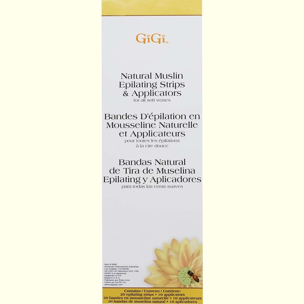 Gigi Natural Muslin Epilating Strips  Applicators