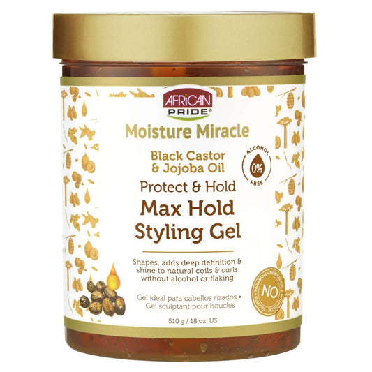 African Pride Moisture Miracle Black Castor Oil And Tea Tree Oil Max Hold Styling Gel
