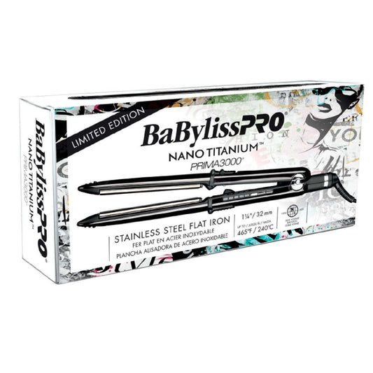 Babyliss Nano Titanium 1.25Inch Black Prima Flat Iron Limited Edition