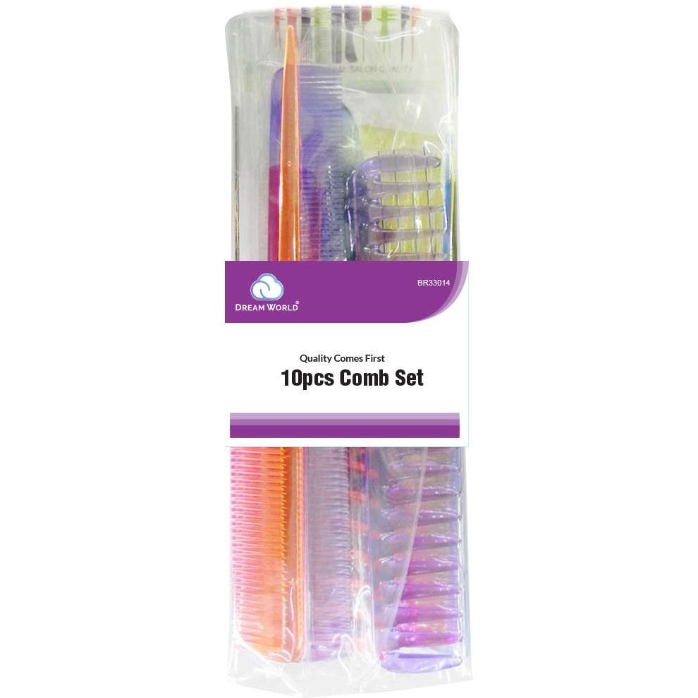 Brittny 10-Piece Comb Set  Assorted Clear Colors