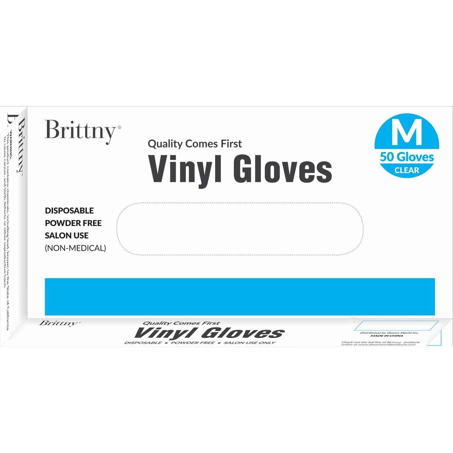 Brittny Vinyl Gloves 50Piecesbox Medium