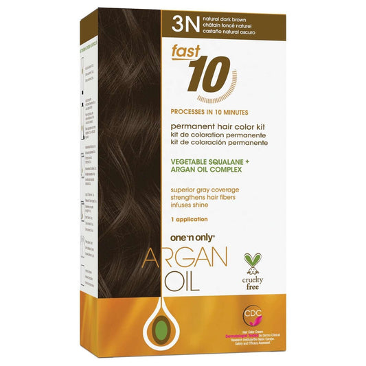 Argan Oil Fast 10 Permananent Hair Color Kit 3N Dark Brown