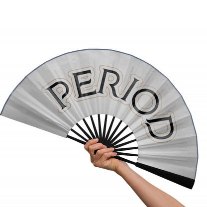 Period - White Satin Line Dancing Fan